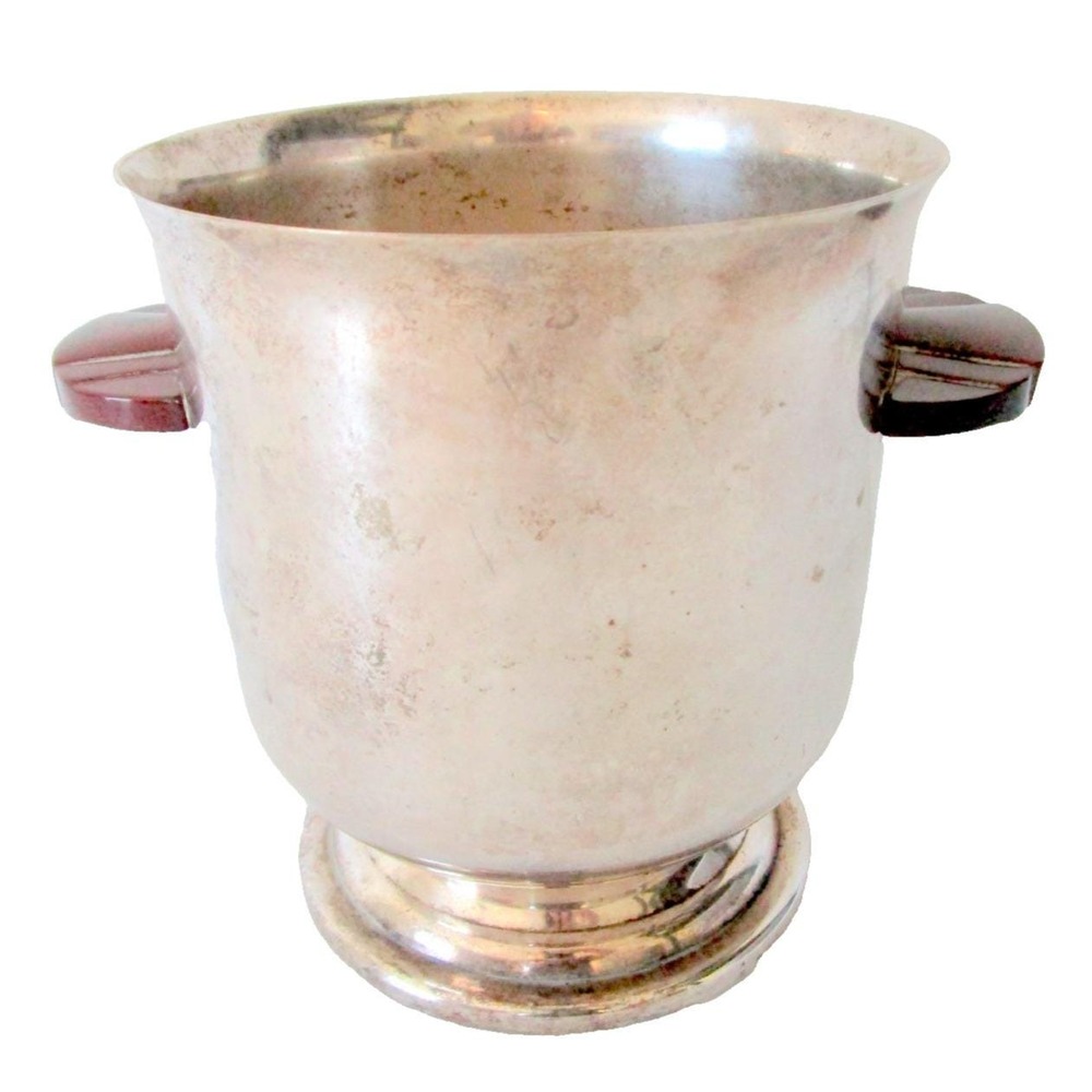 Vintage Champagne or Ice Bucket With Bakelite Handles GELB France Art Deco